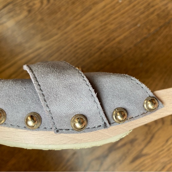 Gucci Blue Suade Horsebit Clog Sandals - Picture 6 of 13